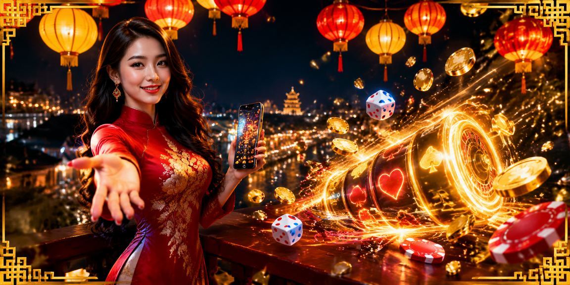 Khung cảnh khu chợ đêm Huế với ánh đèn lồng vui tươi